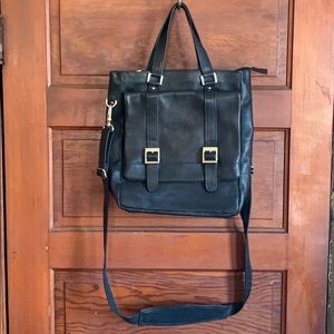 Piel Leather Buckle Flap Shoulder Bag